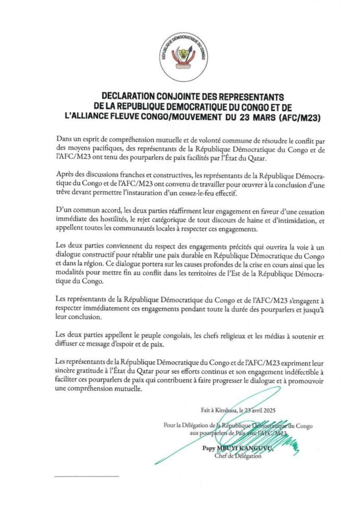1002610728-725x1024 Urgent! Fumée blanche à Doha: Gouvernement congolais et rebelles AFC-M23 trouvent finalement un terrain d'entente à travers une déclaration conjointe
