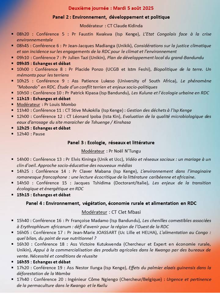 1003111602 ESU: Du 04 au 06 août 2025, la ville de Kenge sera la capitale scientifique du Grand Bandundu