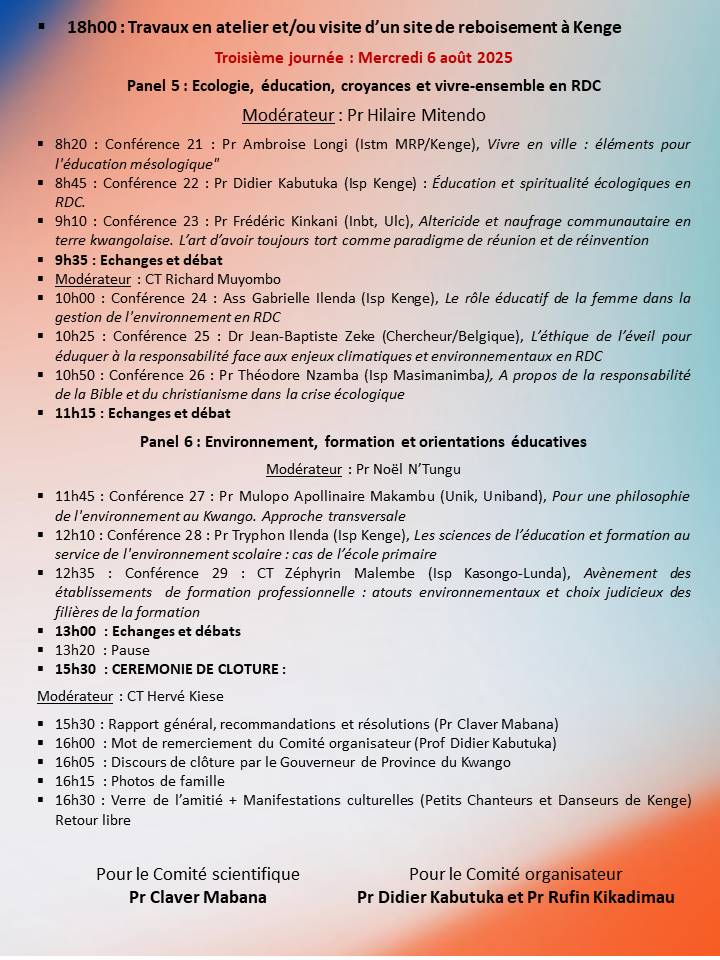 1003111603 ESU: Du 04 au 06 août 2025, la ville de Kenge sera la capitale scientifique du Grand Bandundu