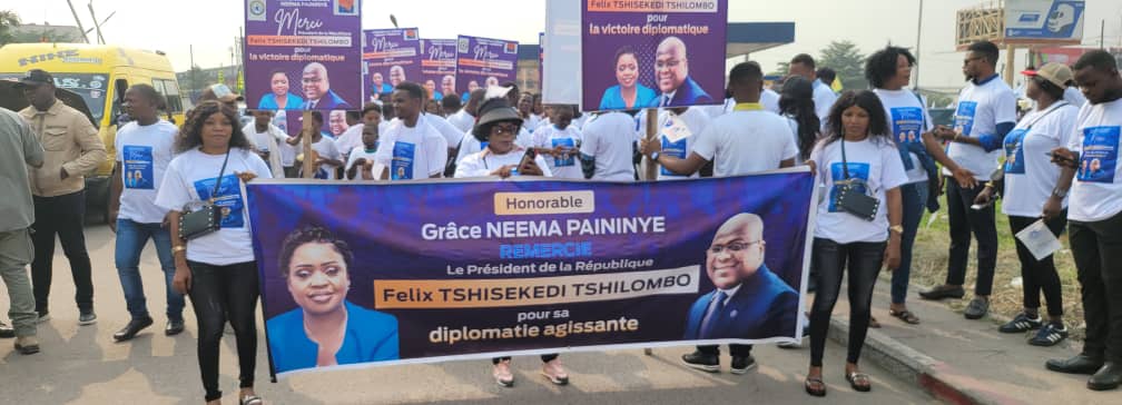 1003140921 Accord de paix RDC-Rwanda: Grâce Neema Paininye était en marche de soutien avec l'Union Sacrée de la Nation ce mardi
