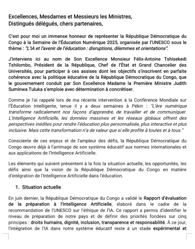 1003647227-804x1024 RDC-ESURSI: La Ministre Marie-Thérèse Sombo porte-étendard du pays de Félix Tshisekedi à la semaine de l'apprentissage numérique à Paris