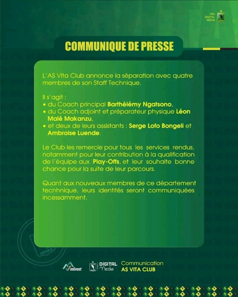 515351-819x1024 Football RDC-Vie des clubs: L'AS V. Club vire son staff technique