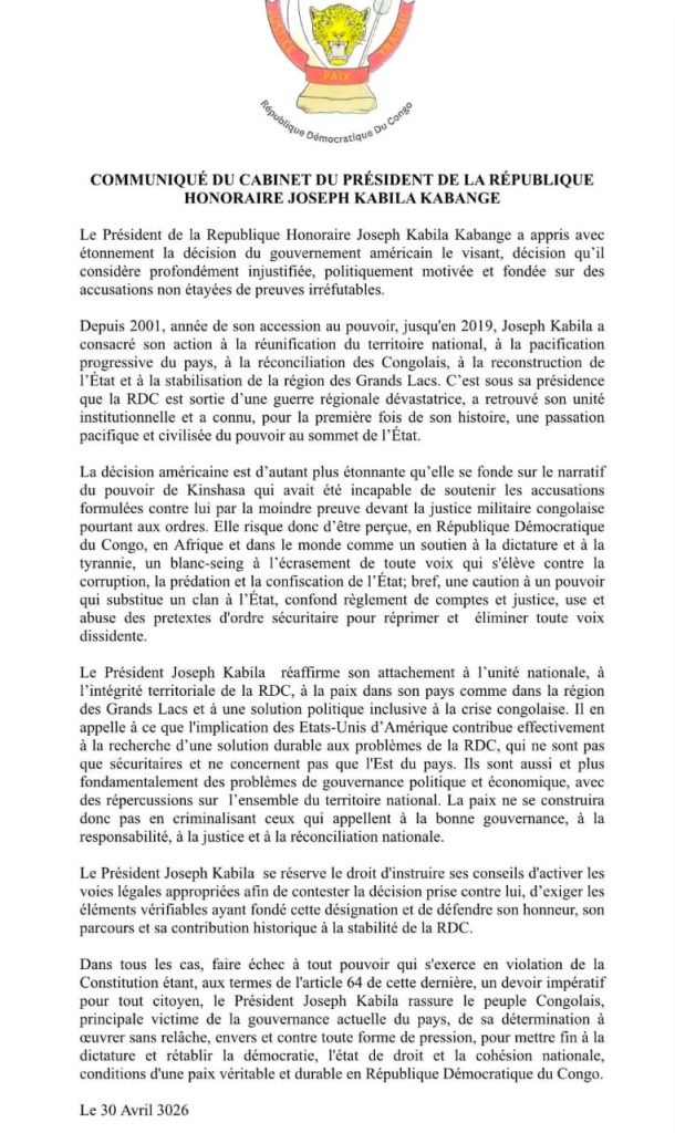 598492-610x1024 RDC: Joseph Kabila dénonce les sanctions américaines prises contre lui