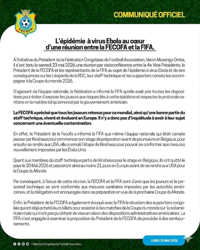 820905-819x1024 Coupe du monde 2026: La FECOFA et la FIFA en réunion sur l'épidémie à virus Ebola