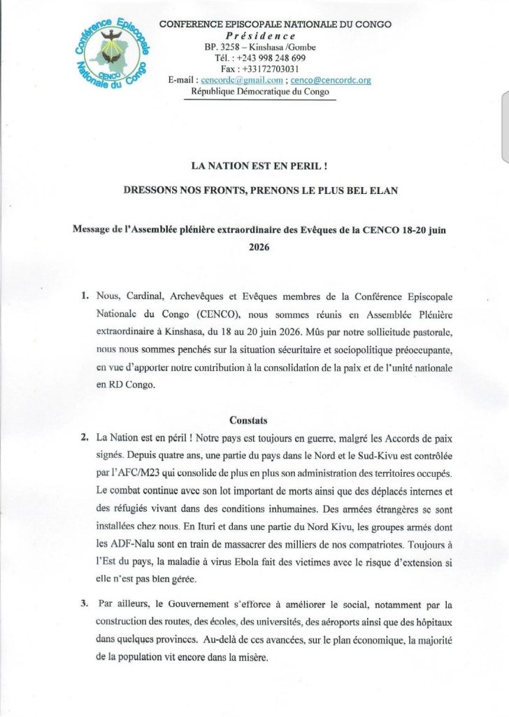 1084239-728x1024 RDC-Débat sur le changement de la Constitution: "Nous ne voyons ni la nécessité, ni l'urgence, ni l'opportunité du changement de la Constitution " (CENCO)