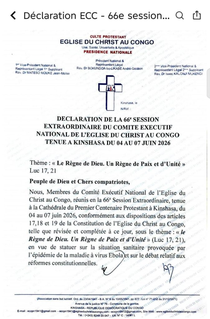 949620-674x1024 RDC-Révision ou changement de la Constitution : L'Église du Christ au Congo publie ses conclusions