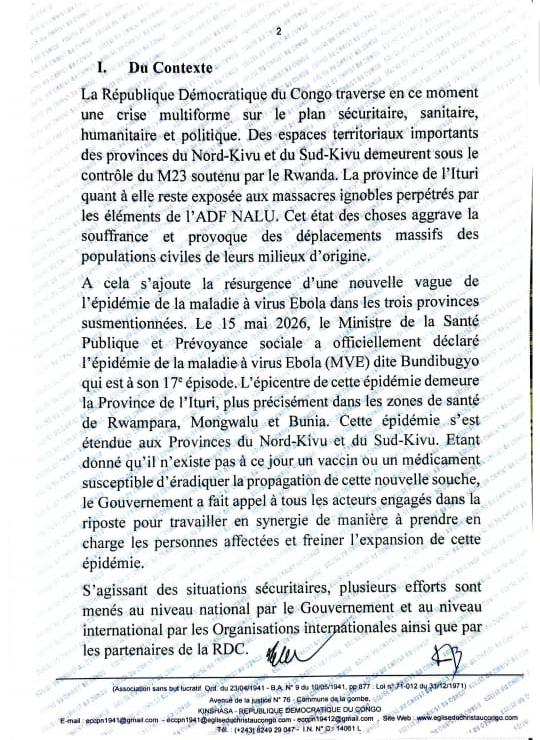 949623 RDC-Révision ou changement de la Constitution : L'Église du Christ au Congo publie ses conclusions