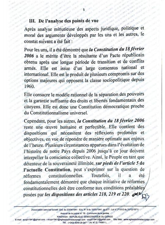 949628 RDC-Révision ou changement de la Constitution : L'Église du Christ au Congo publie ses conclusions