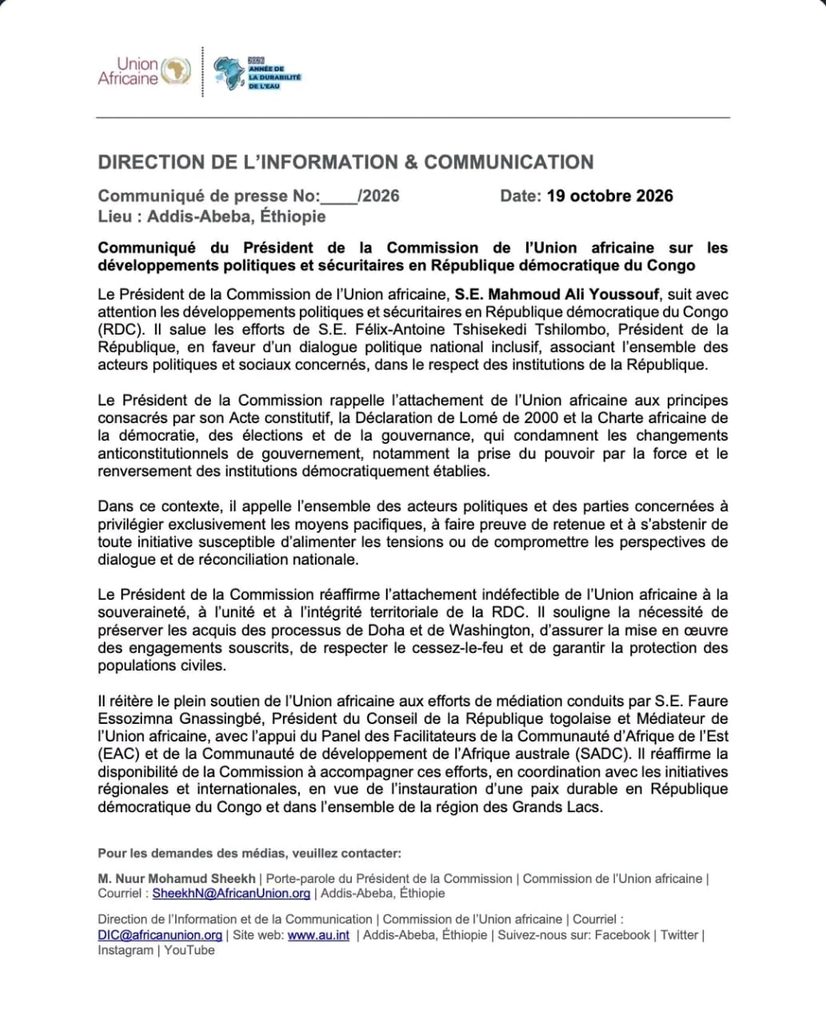 2314780-826x1024 Tensions politiques en RDC : L'Union Africaine appelle les acteurs à la retenue et à privilégier les moyens paciques